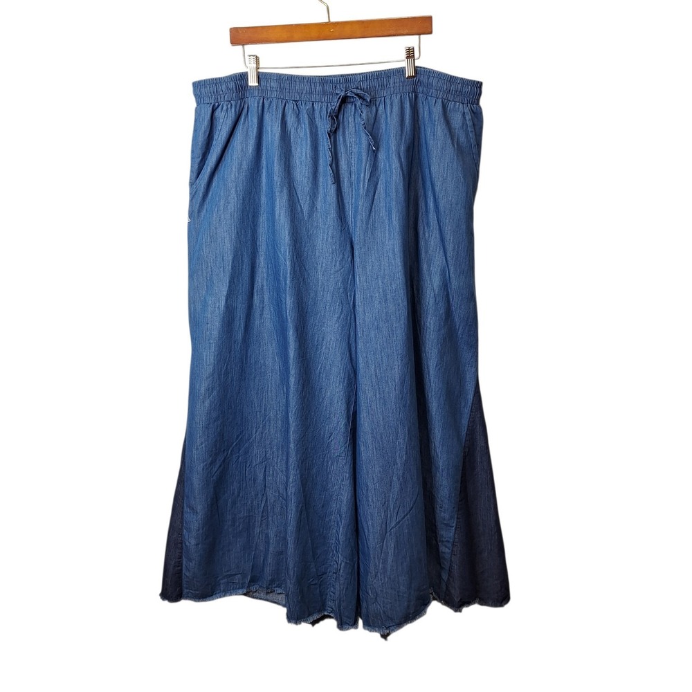 Cato Est 1946 Womens 22/24W Wide Leg Pull On Cotton Lyocell Pants Leg Inserts